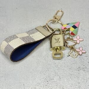 Louis Vuitton Lock & Key Set #304 with Charms & Handmade Loop Keychain
